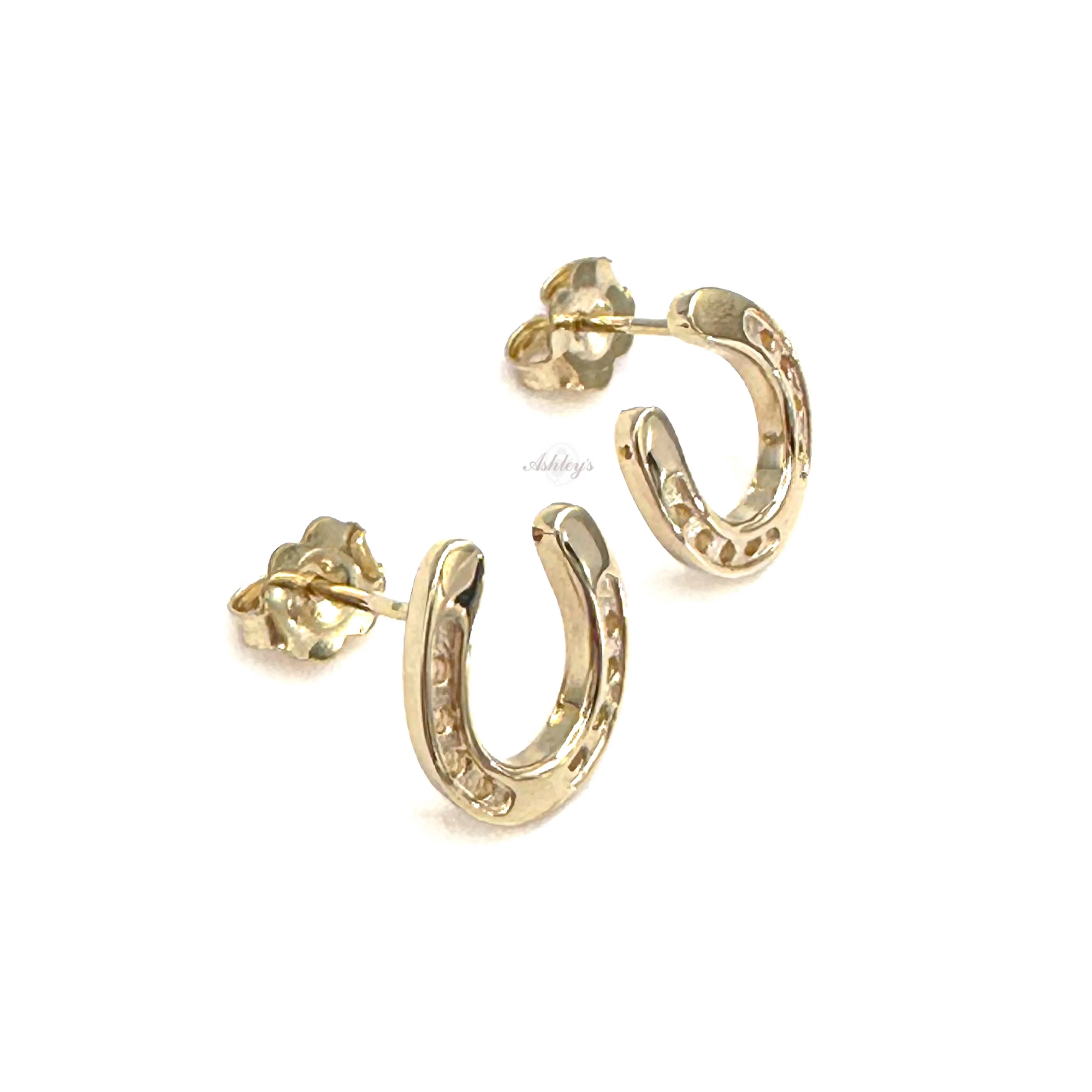 Horseshoe Earrings, 14k gold