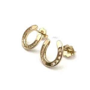 Horseshoe Earrings, 14k gold