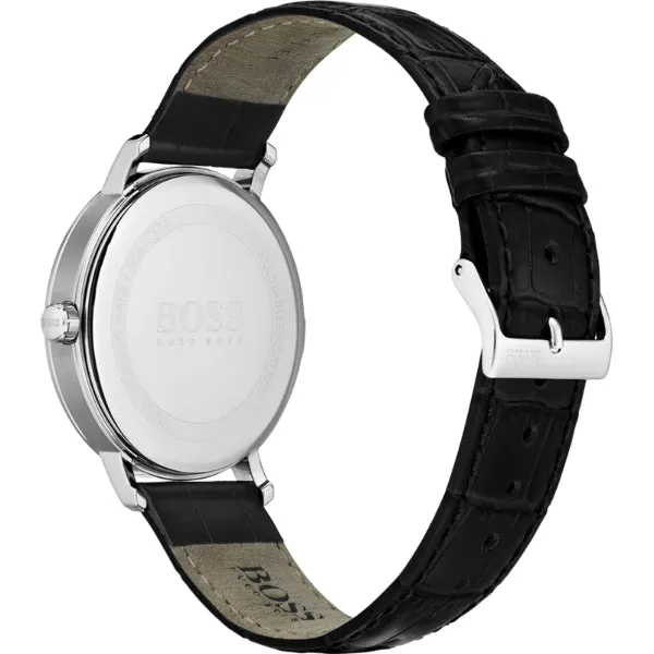 HUGO BOSS Corporal Black Leather Strap Black Dial Quartz Watch for Gents - 1513638