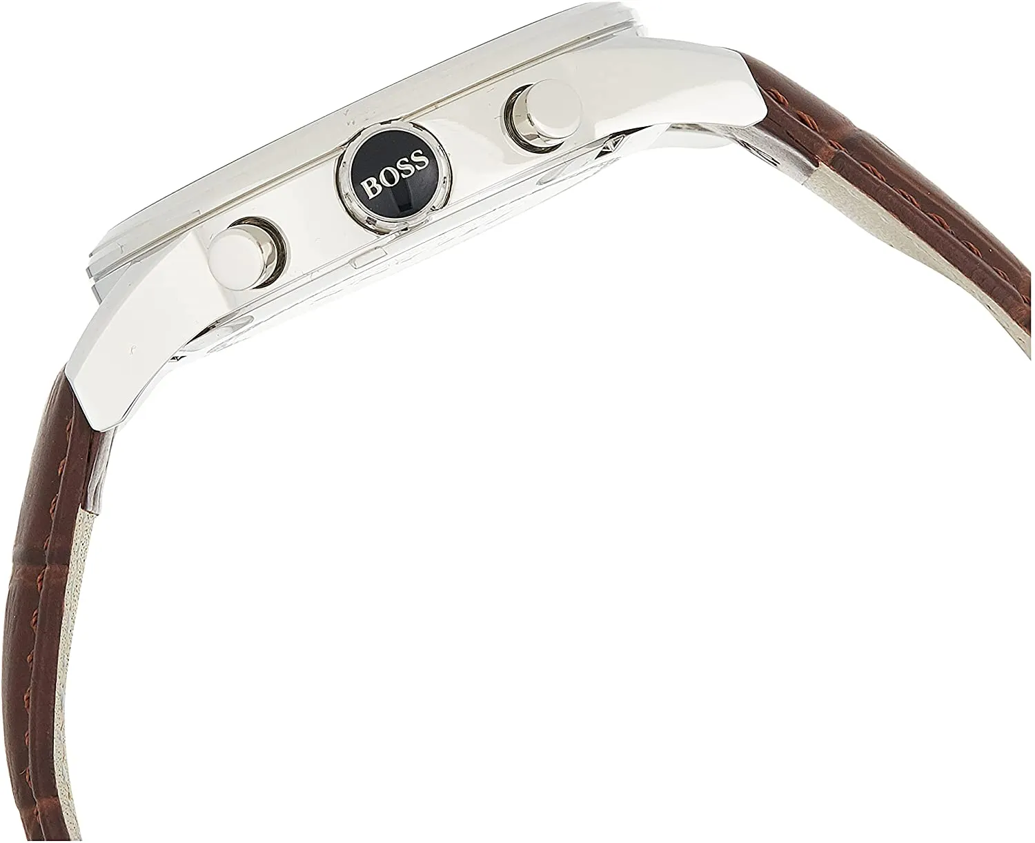 Hugo Boss Jet Silver Brown Leather Men's Watch  1513280