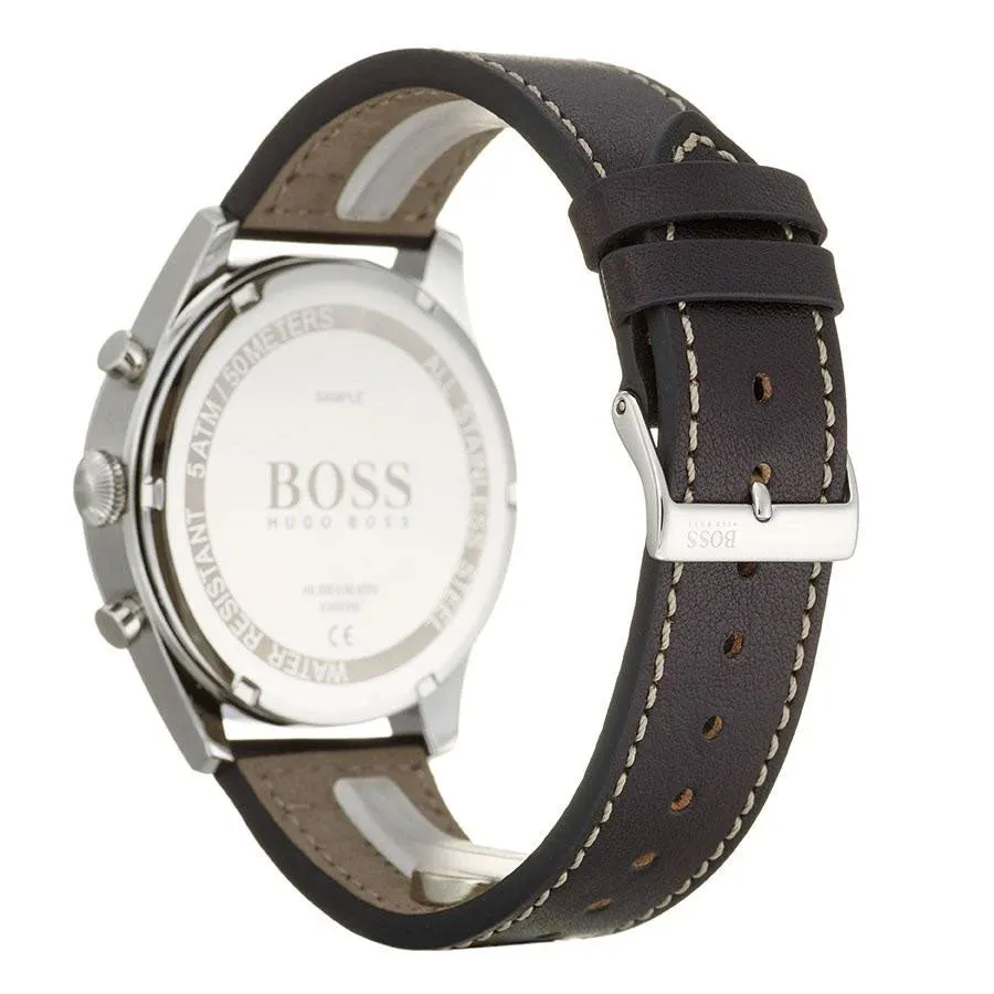 Hugo Boss Pioneer Black Leather Men's Watch 1513708