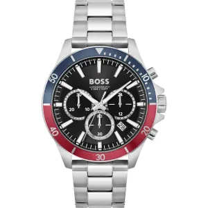 Hugo Boss Troper Silver Stainless Steel Black Dial Chronograph Quartz Watch for Gents - 1514108