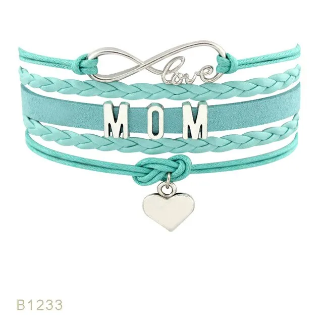 Infinity Love Family Mom Bracelets for Women Mother Baby Shower Mimi Children Bracelets for Father Papa Dad