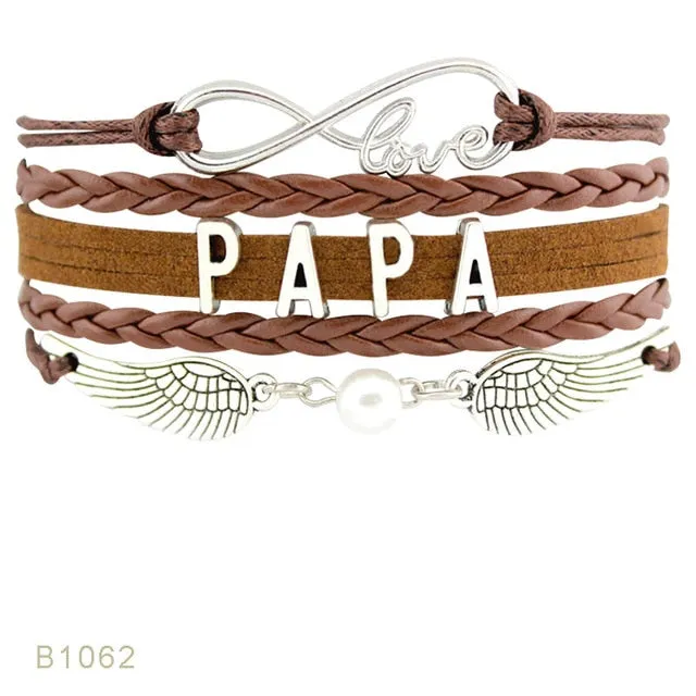 Infinity Love Family Mom Bracelets for Women Mother Baby Shower Mimi Children Bracelets for Father Papa Dad