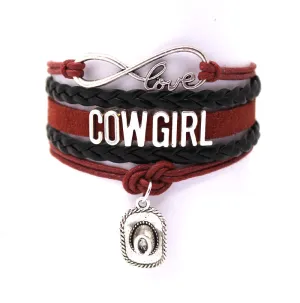 Infinity Love girls Bracelets Cowgirl Bracelet  anchor Sports Suede Leather Cheer Bracelets for women R001E- Drop Shipping