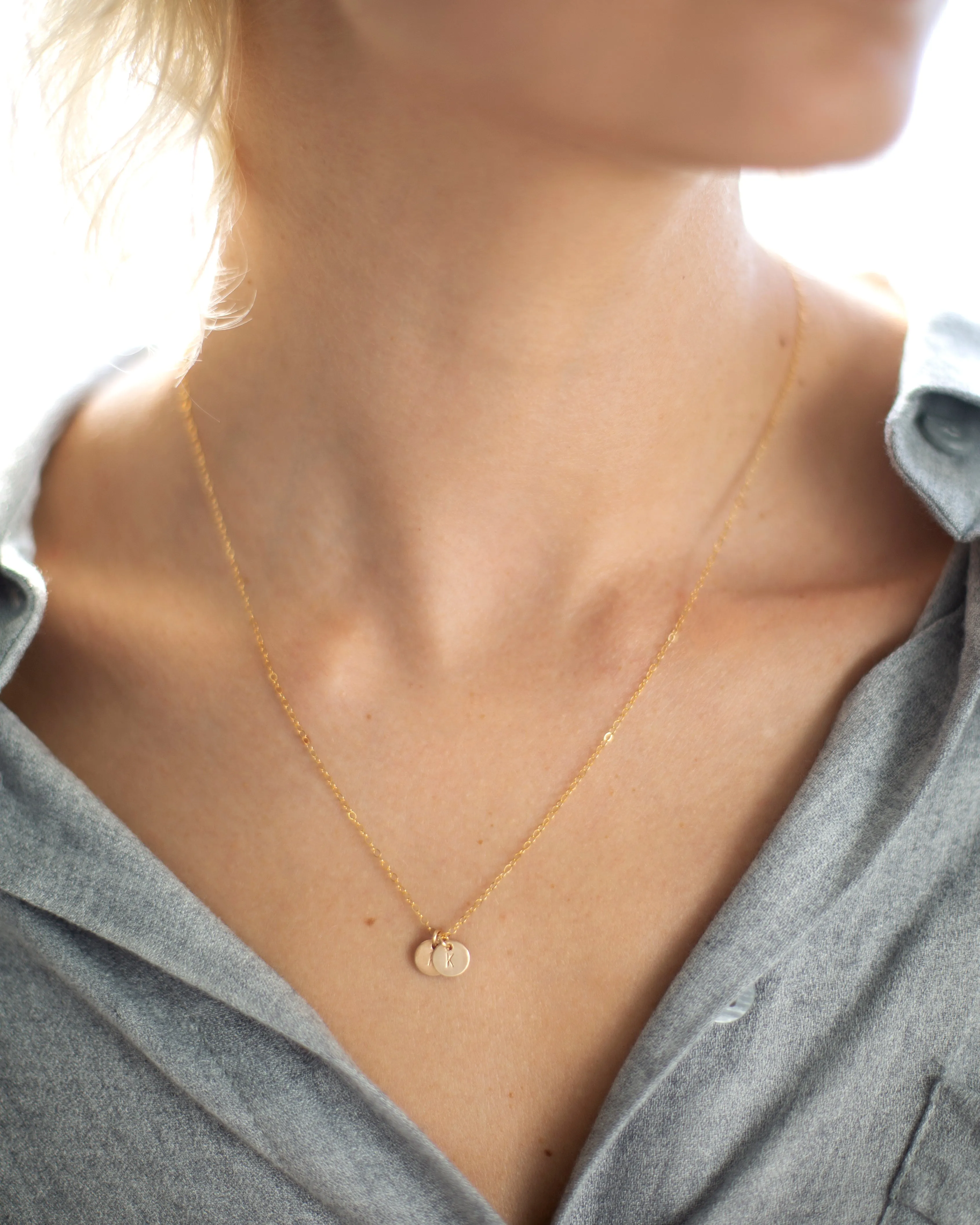 Initial Disc Necklace