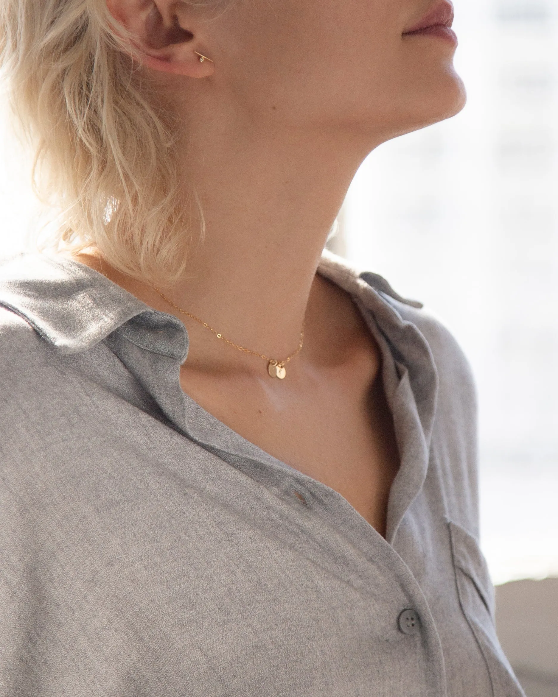 Initial Disc Necklace