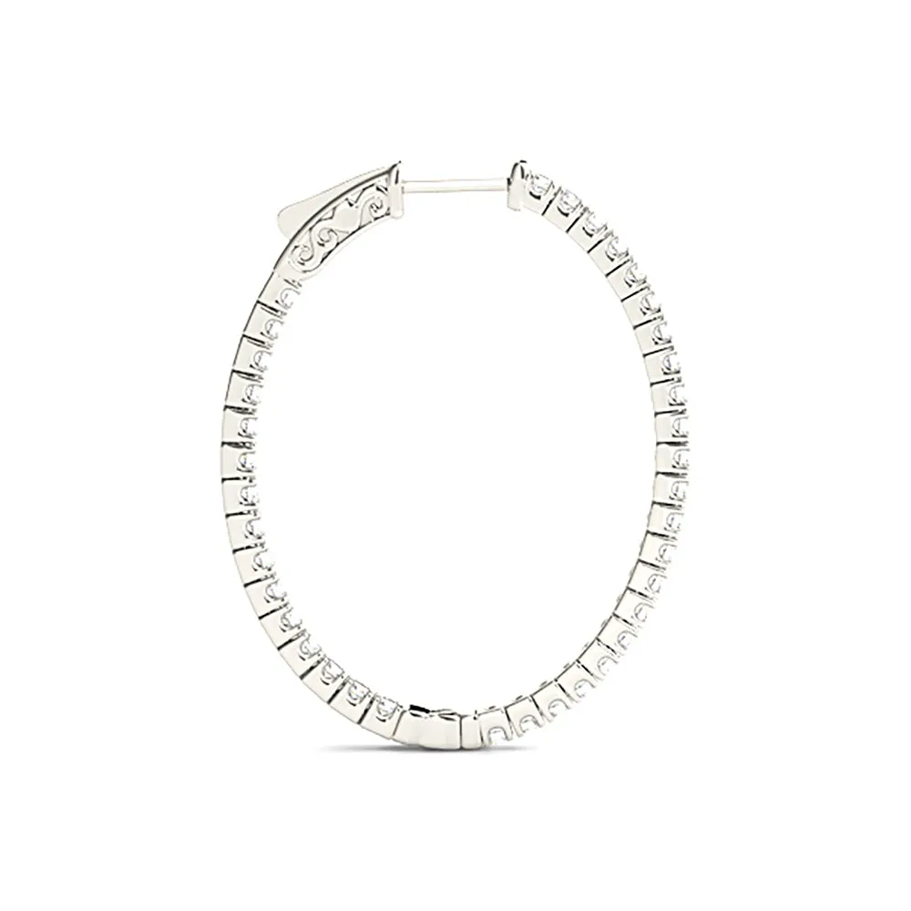 Inside-Out 1.50 ctw Diamond Hoop Earrings "U" Prong Set