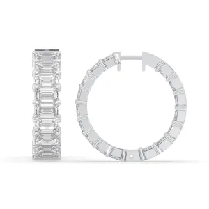 Inside-Out Emerald Shape Hoop Earrings