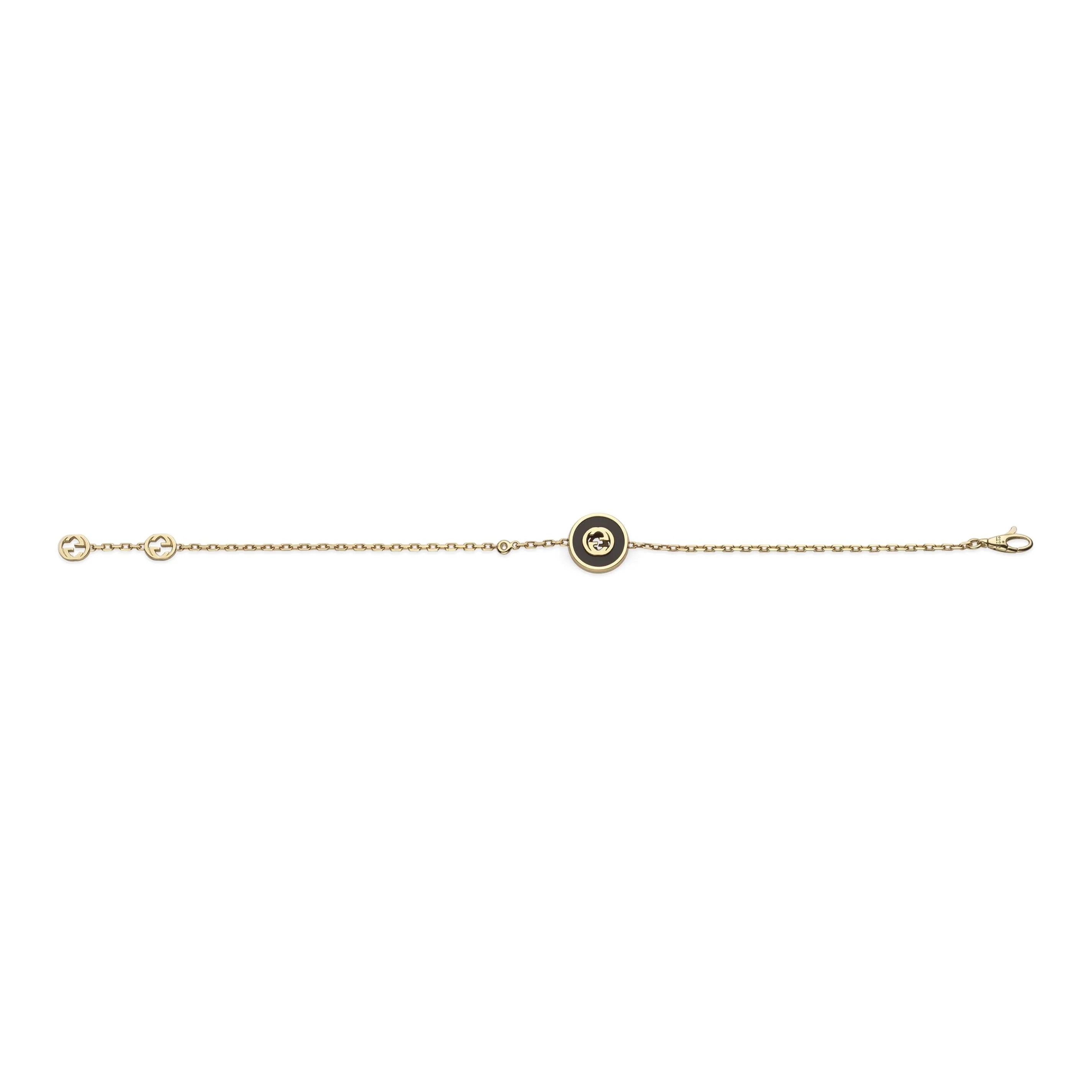 INTERLOCKING 18K CHAIN BRACELET - ONYX