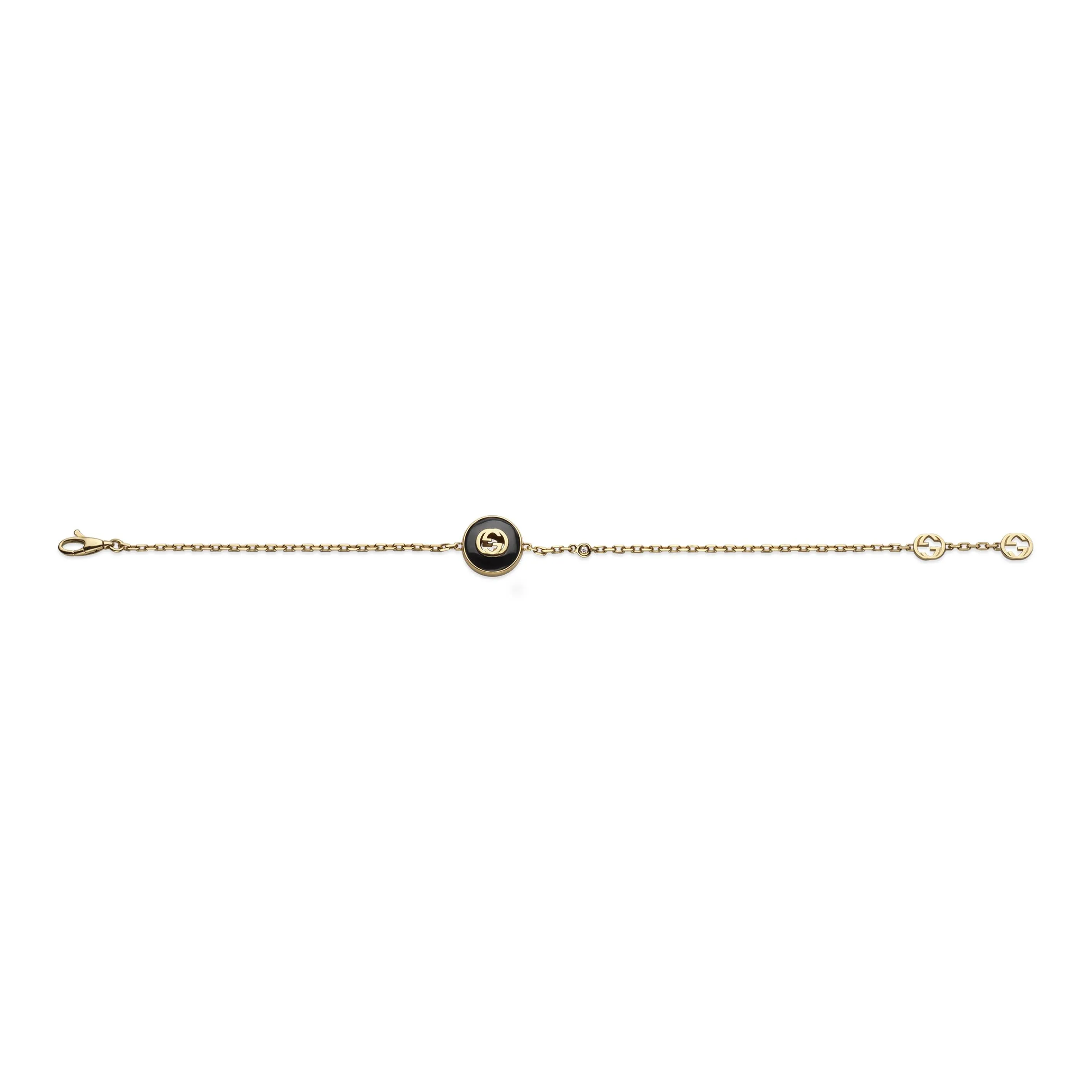 INTERLOCKING 18K CHAIN BRACELET - ONYX