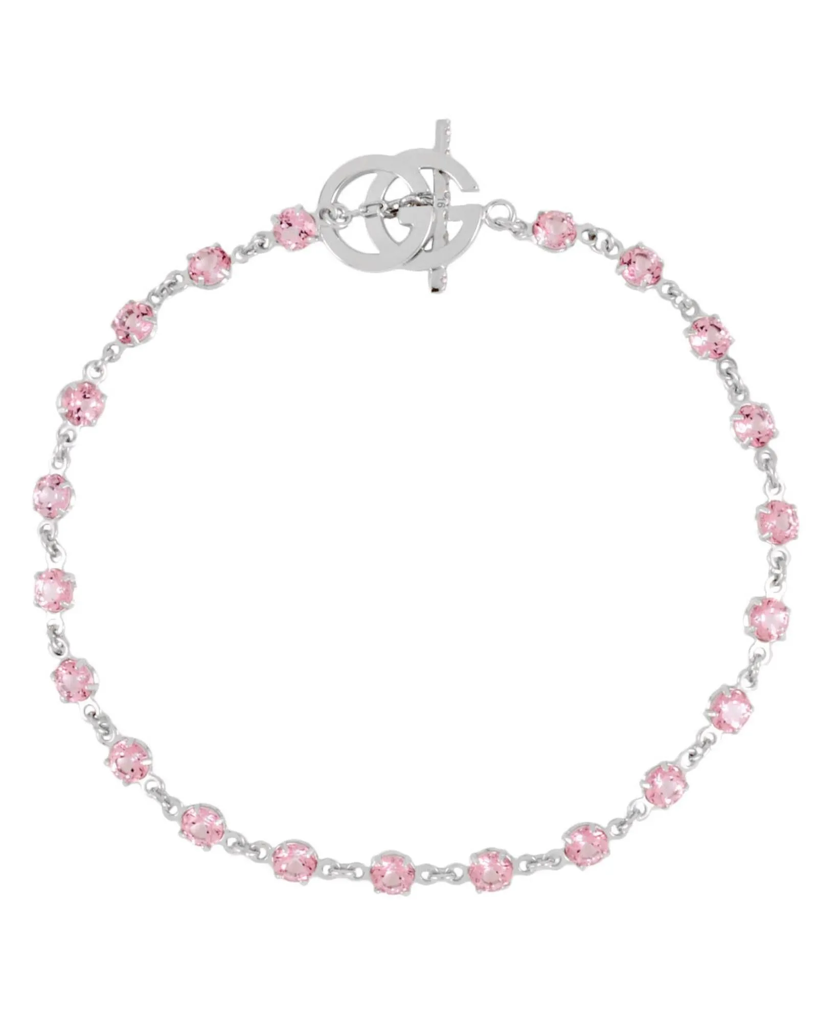 Interlocking G White Gold Bracelet with Box and Dust Bag