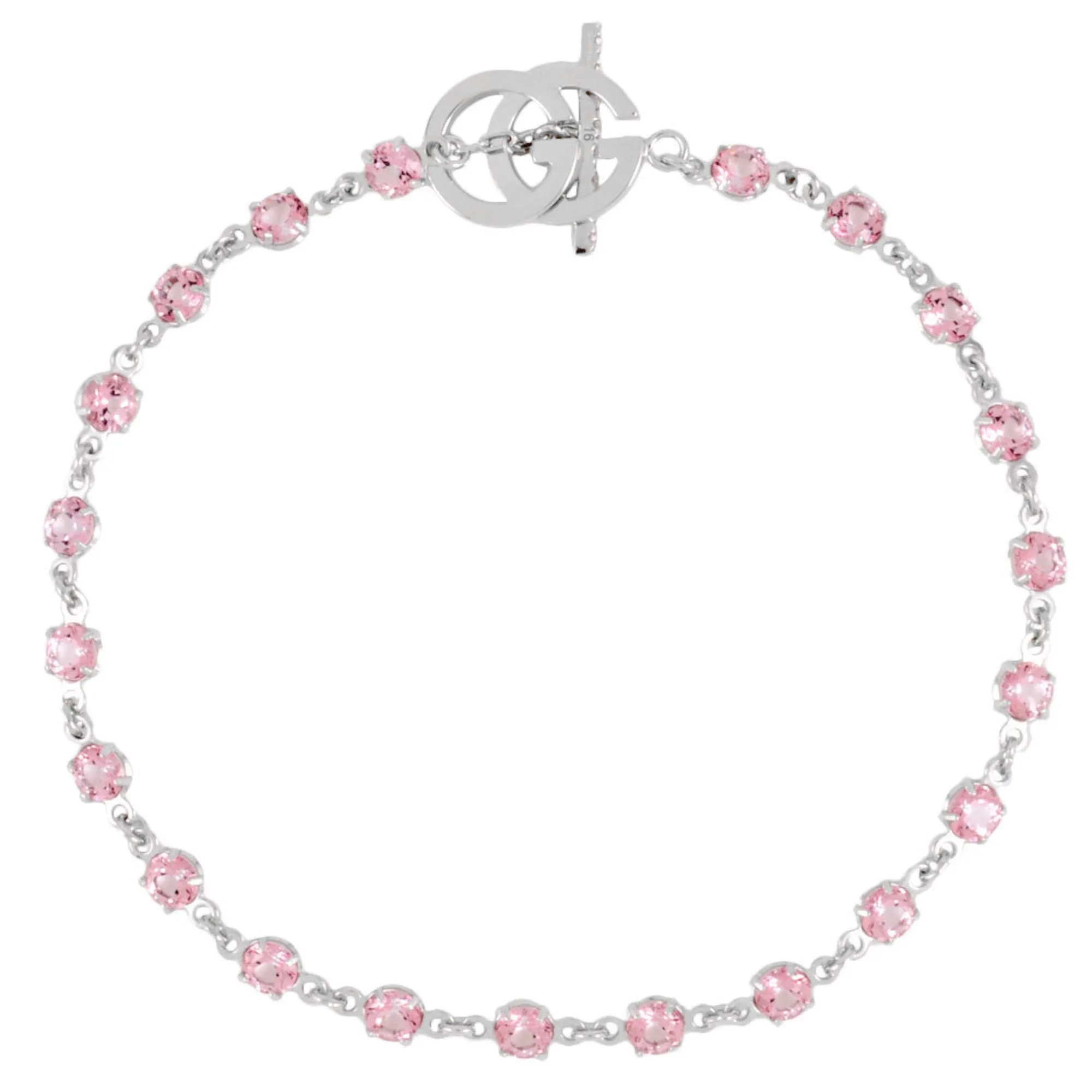 Interlocking G White Gold Bracelet with Box and Dust Bag