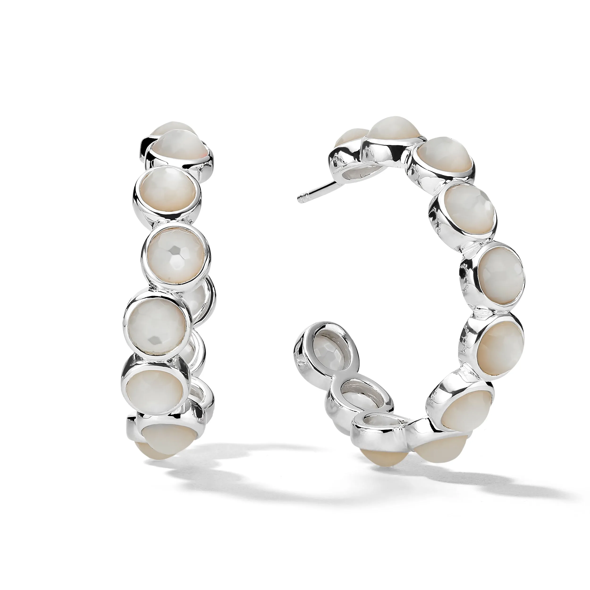 IPPOLITA Lollipop® Sterling Silver Medium Hoop Earrings in Mother-of-Pearl