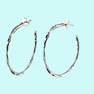 Israeli jewelry Hoop Silver Earrings