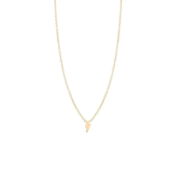 Itty Bitty Lightning Bolt Necklace in Yellow Gold