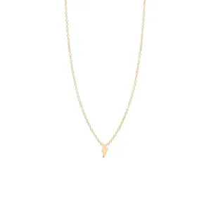 Itty Bitty Lightning Bolt Necklace in Yellow Gold
