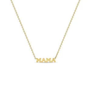 Itty Bitty MAMA Necklace in Yellow Gold