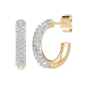J Hoop Earrings with 1.00ct of Laboratory Grown Diamonds in 9ct Yellow Gold