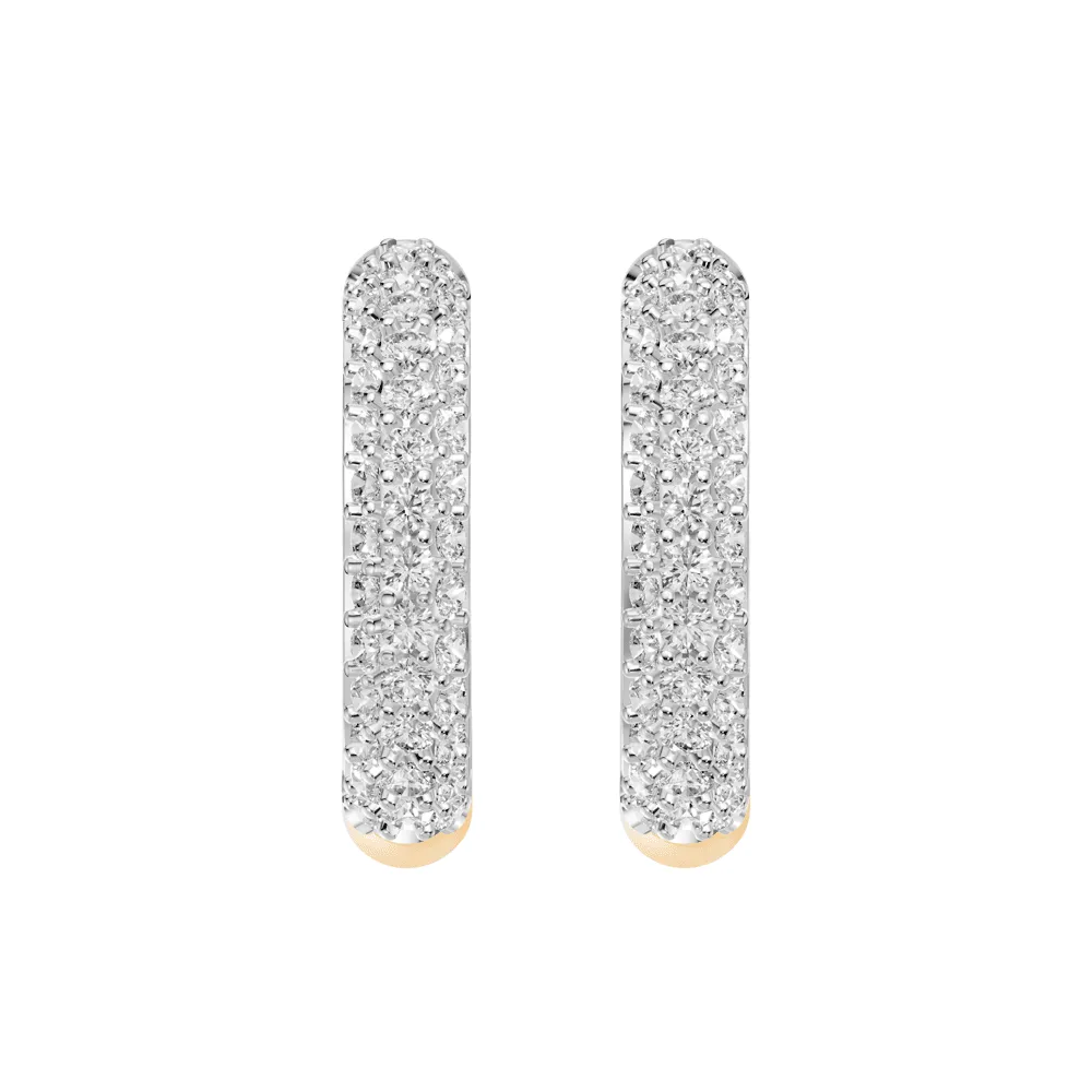 J Hoop Earrings with 1.00ct of Laboratory Grown Diamonds in 9ct Yellow Gold