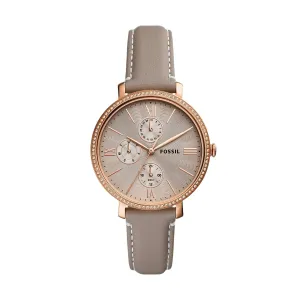 Jacqueline Multifunction Gray Leather Watch