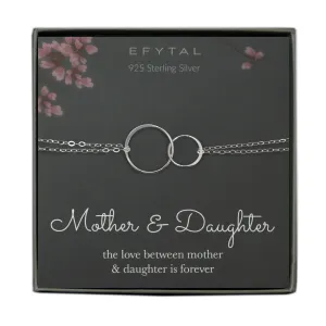 josie connected ring bracelet, silver • mother & daughter