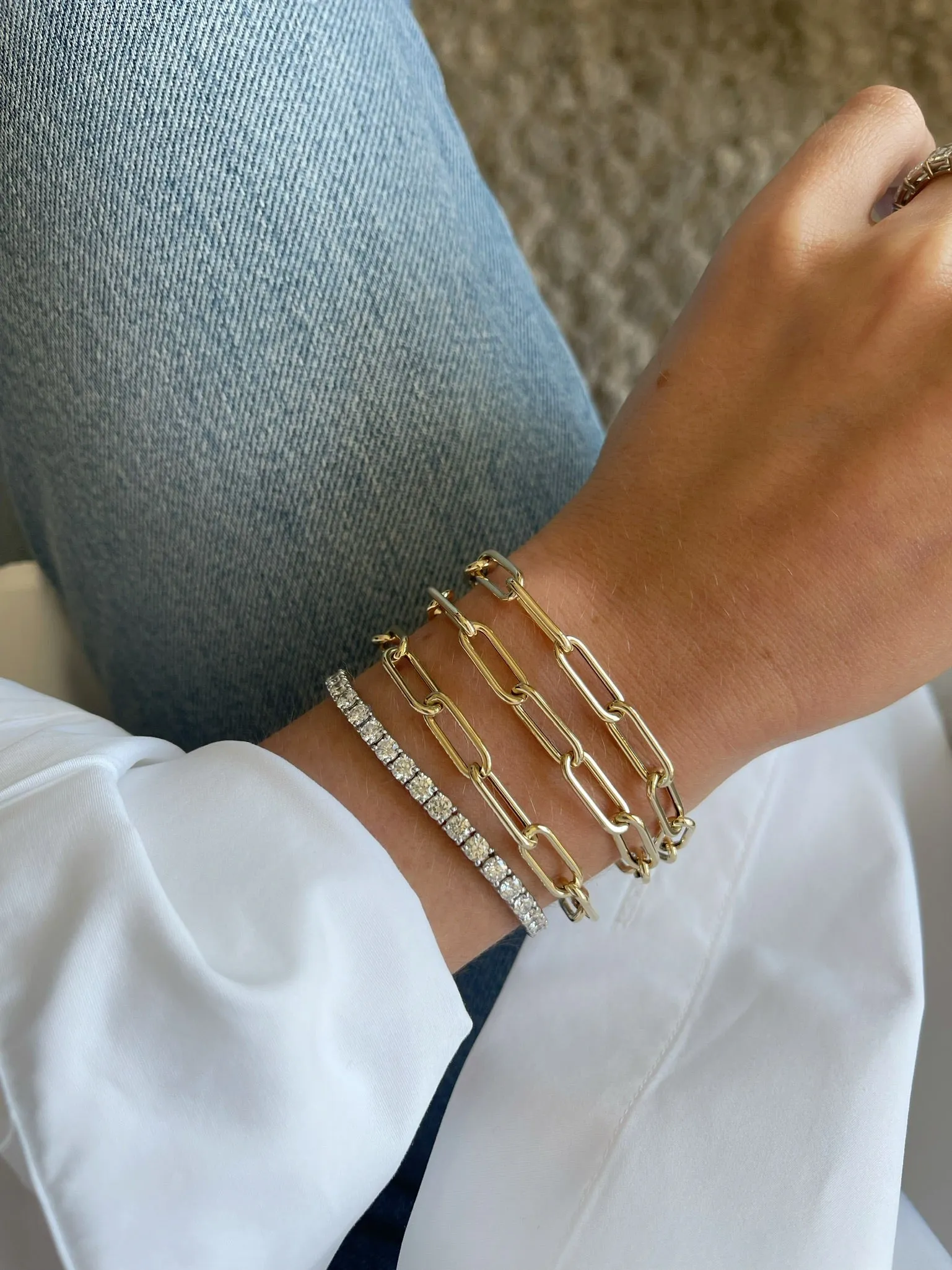 Jumbo Lola Chain Necklace & Triple Wrap Bracelet