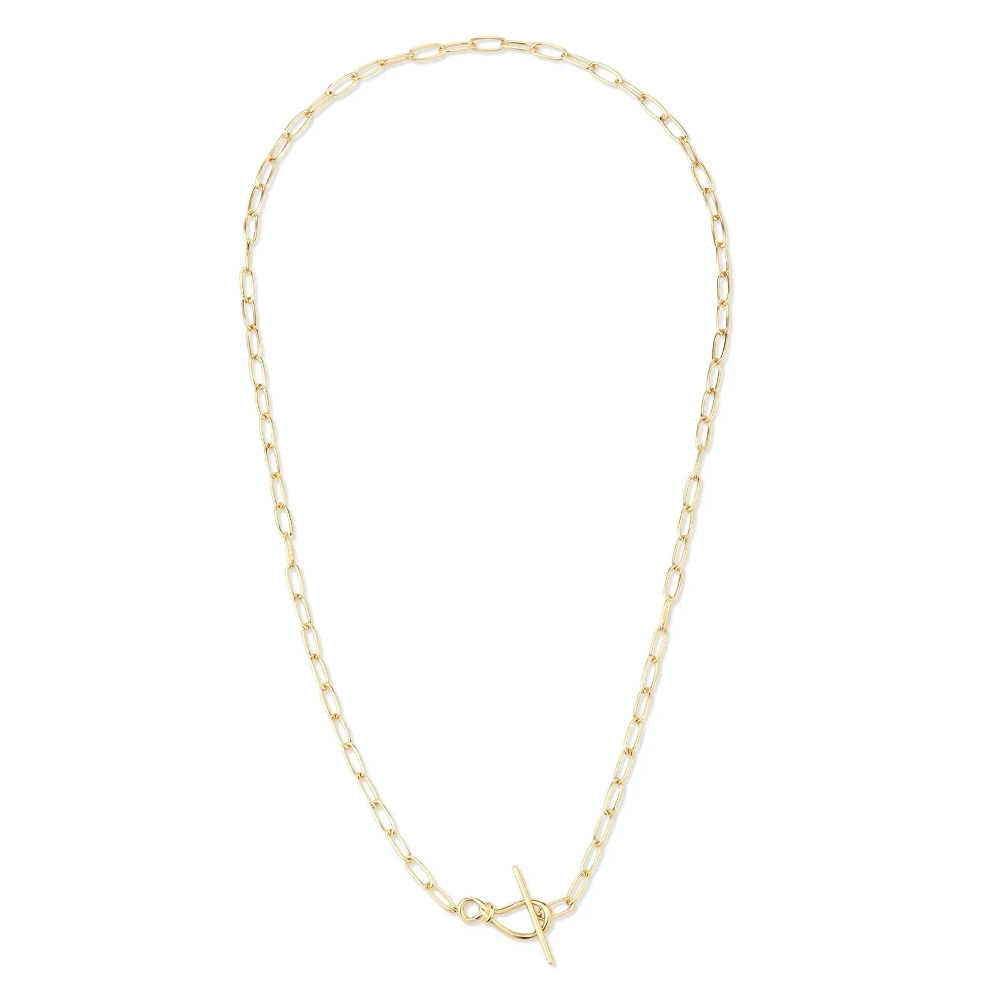 Knot Toggle & Paperclip Chain Necklace