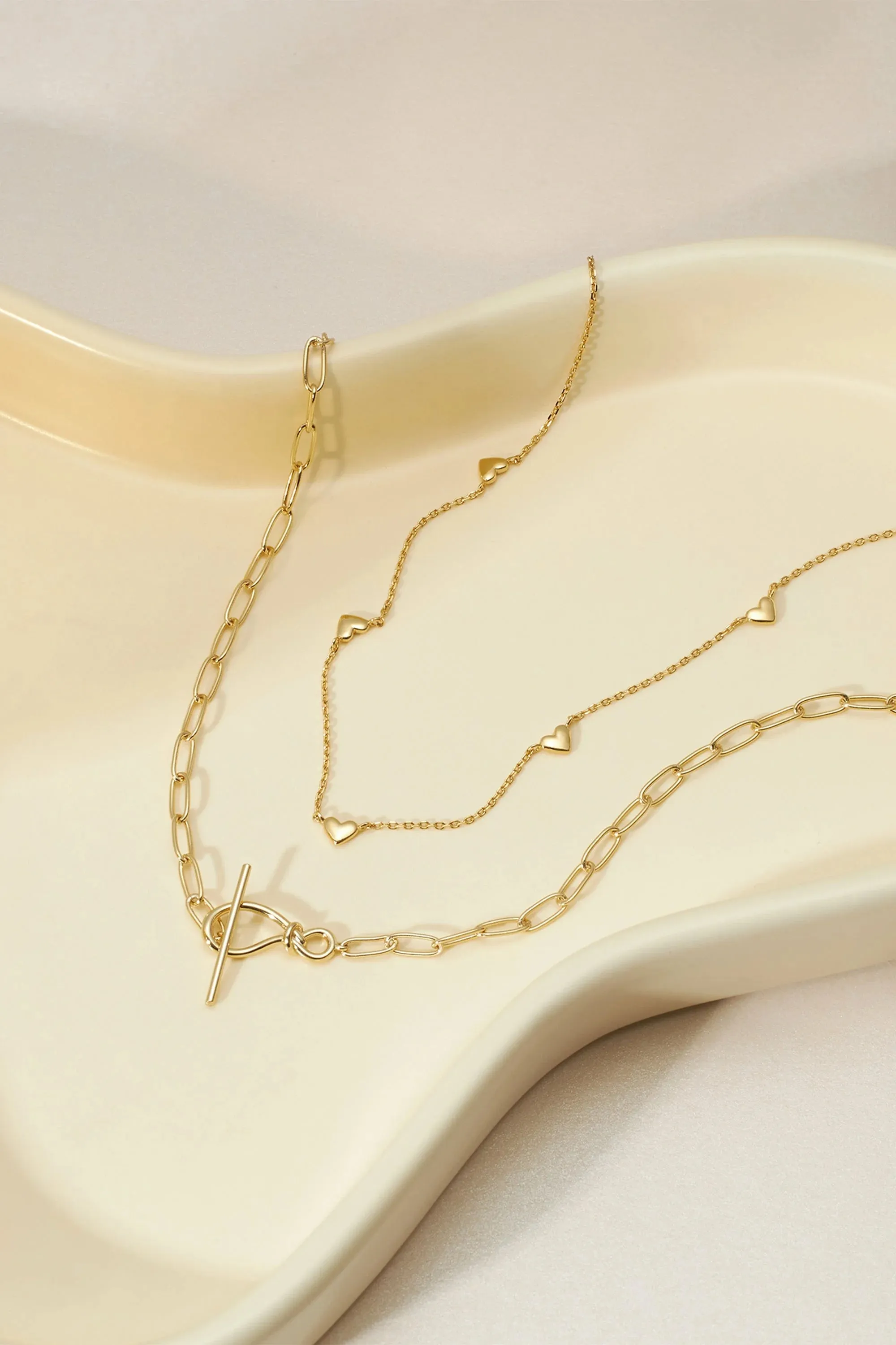 Knot Toggle & Paperclip Chain Necklace