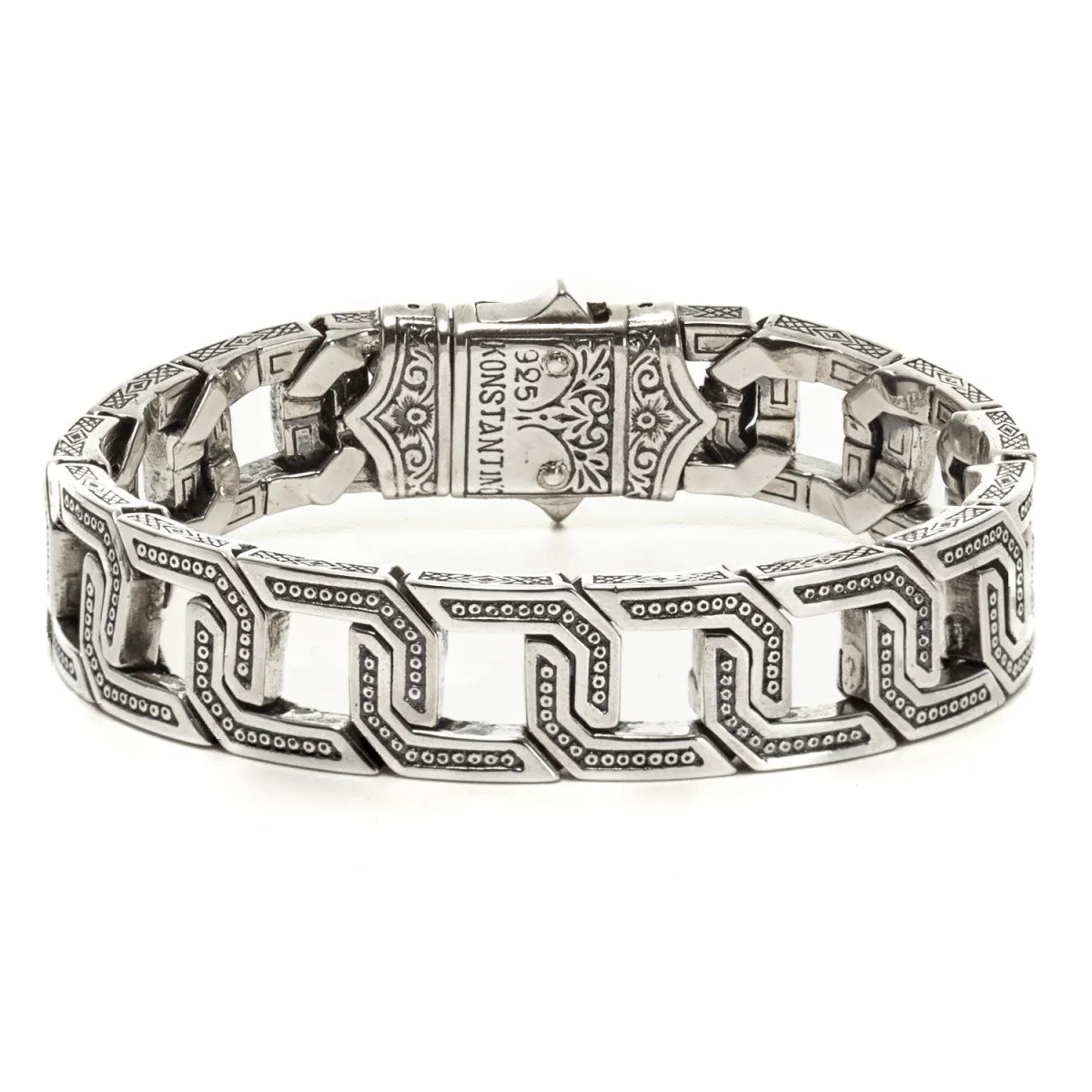 Konstantino Men's Hephaestus Collection Sterling Silver Cage Bracelet