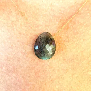 Labradorite Classic Gemstone Slice Necklace