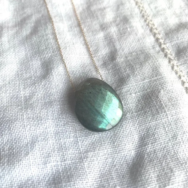 Labradorite Classic Gemstone Slice Necklace