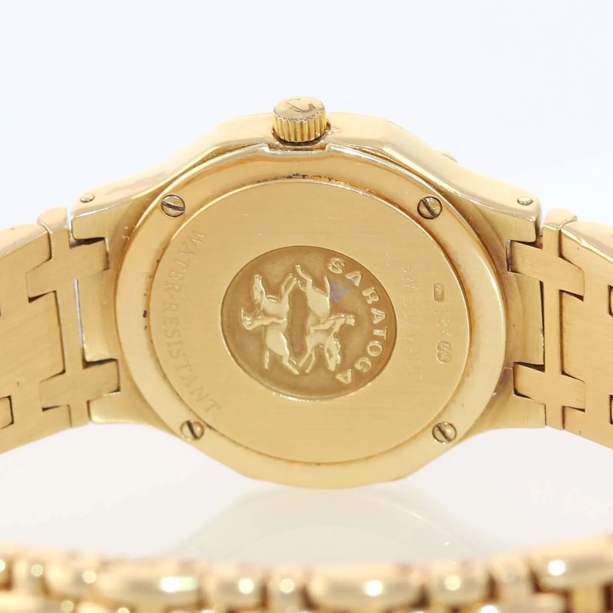 Ladies Concord Saratoga 18k Yellow Gold Diamond Quartz 23mm Watch 51-73-287