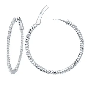 Lafonn Simulated Diamond 3.04ct Inside Out 50mm Hoop Earrings E3010CLP