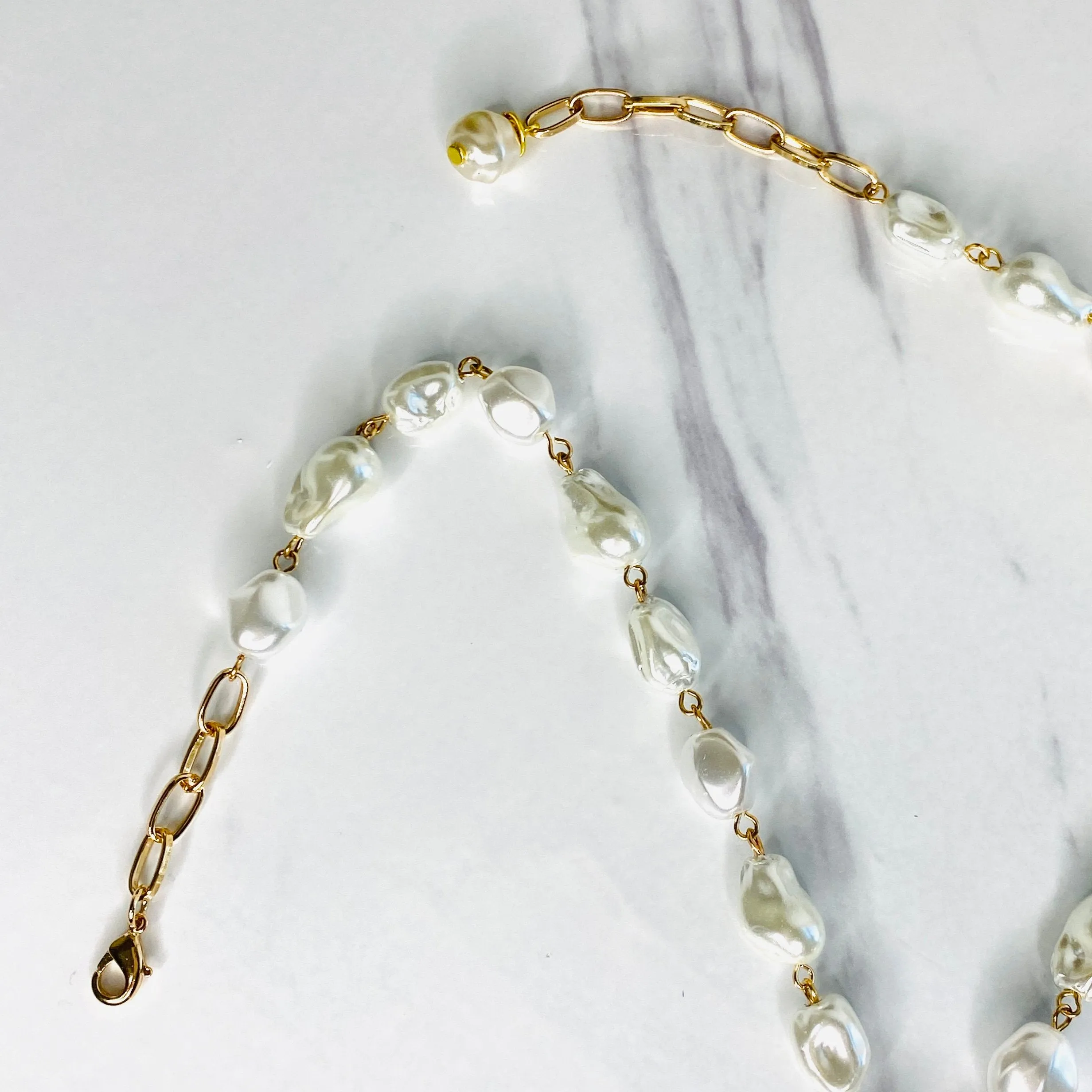 Large French Coin and Pearl Necklace