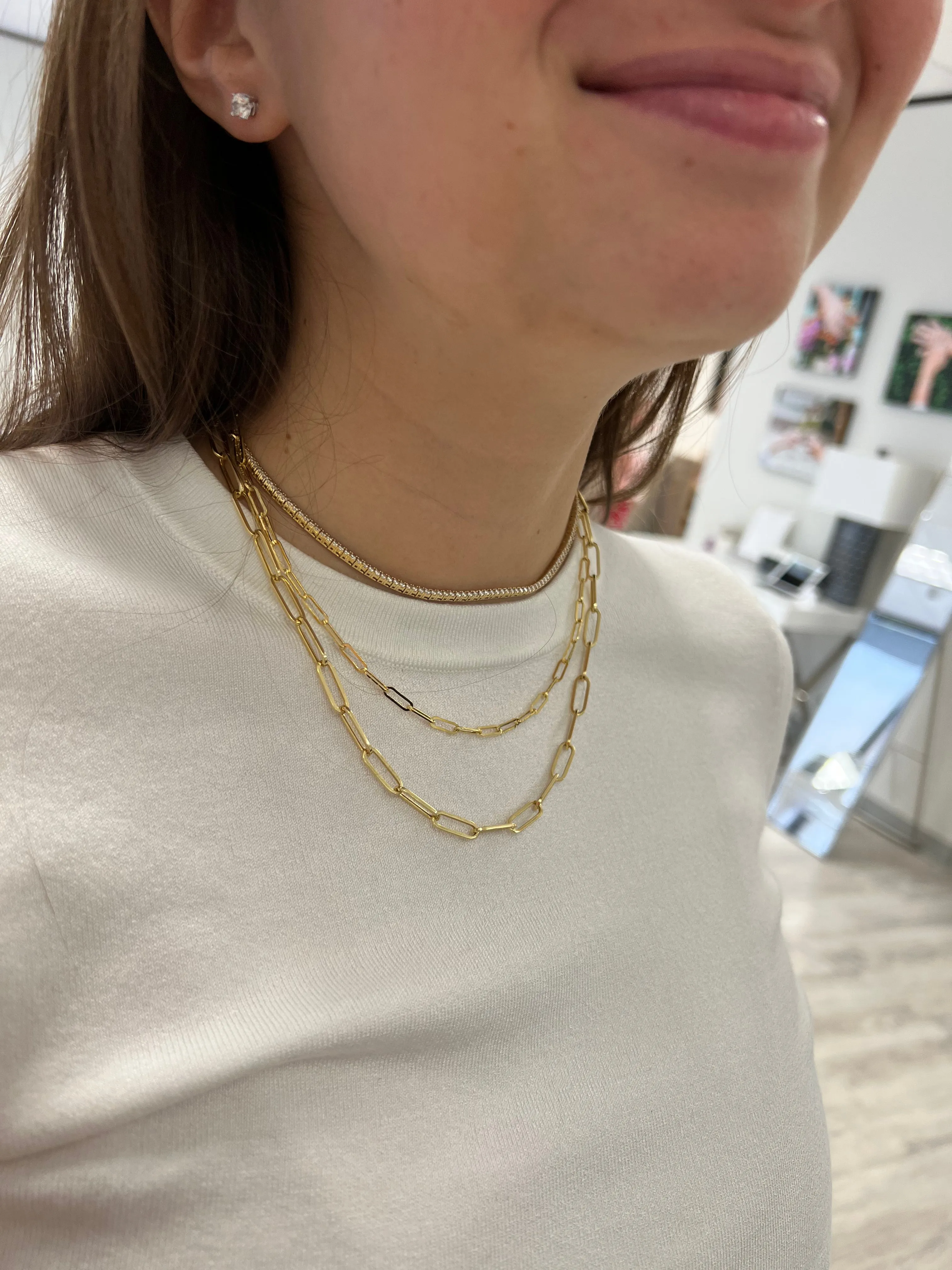 Large Paperclip Chain Necklace
