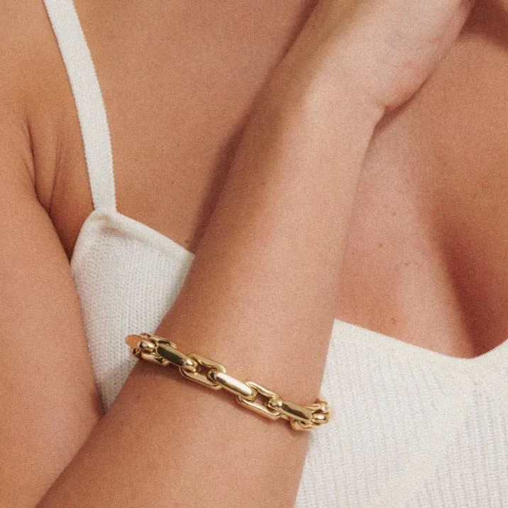 LAUREN - Yellow Gold Small Links Bracelet