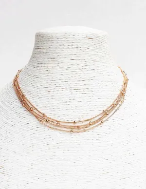 Layered Beaded on Thin Snake Chain 16"-18" Necklace
