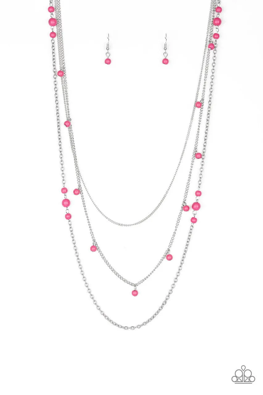 Laying the Groundwork Pink Paparazzi Necklace