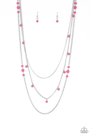 Laying the Groundwork Pink Paparazzi Necklace