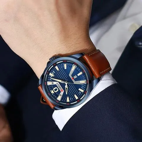 Leather Band Business Watch (Dial 4.7cm)