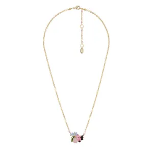 Les Nereides Necklace With Faceted Glass And Small Flowers