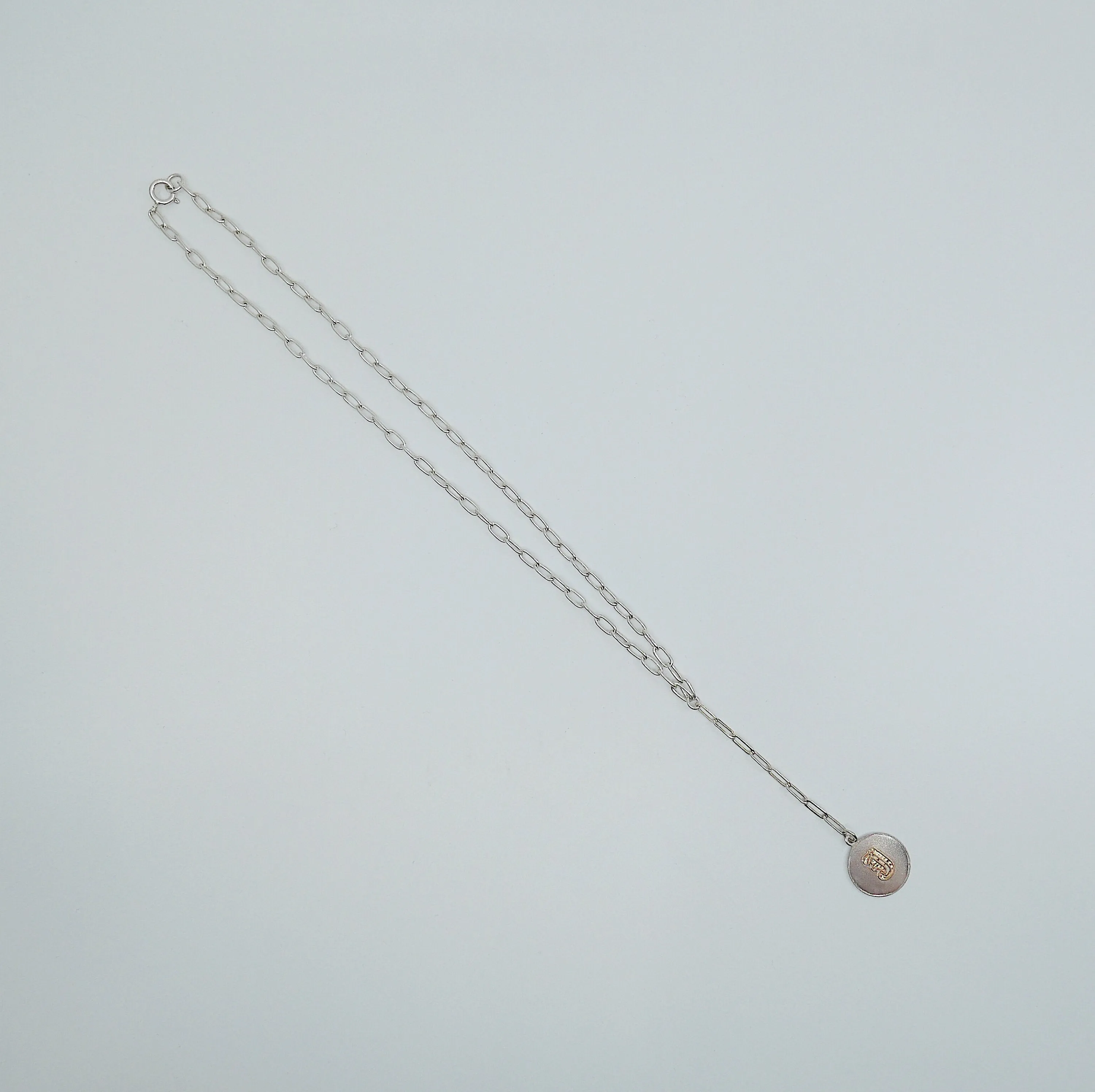 Letter Coin Chain Lariat Necklace