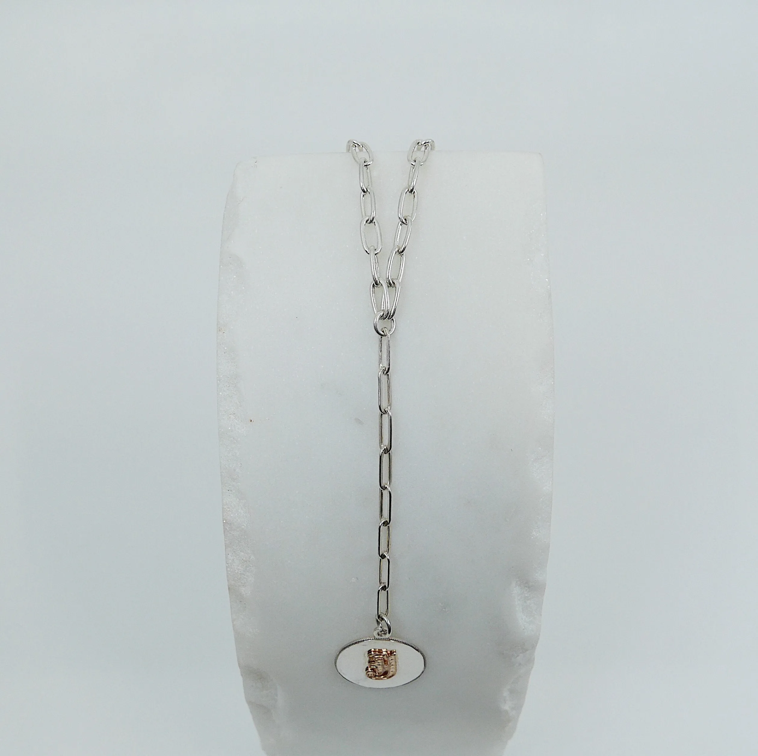 Letter Coin Chain Lariat Necklace