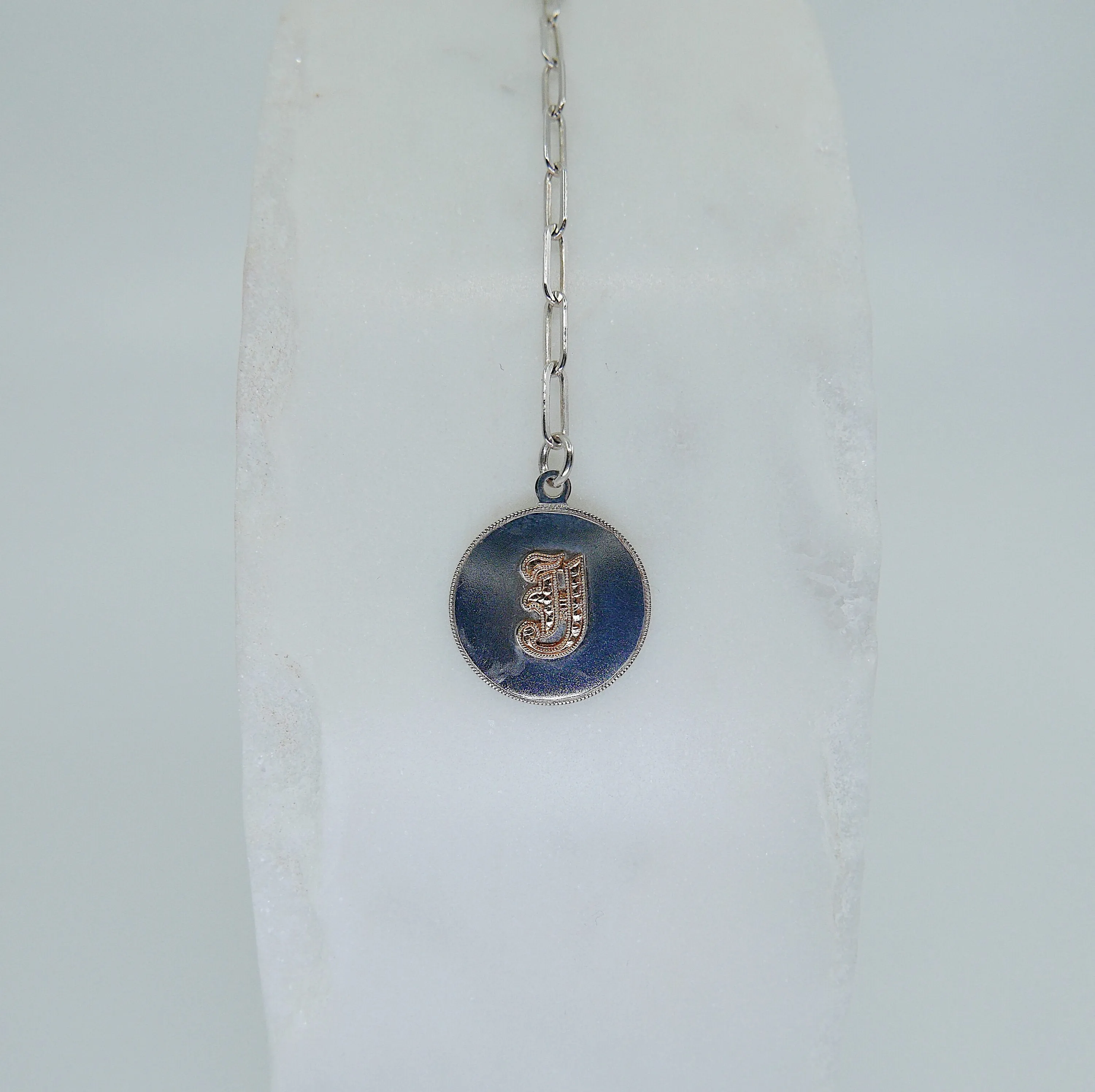 Letter Coin Chain Lariat Necklace