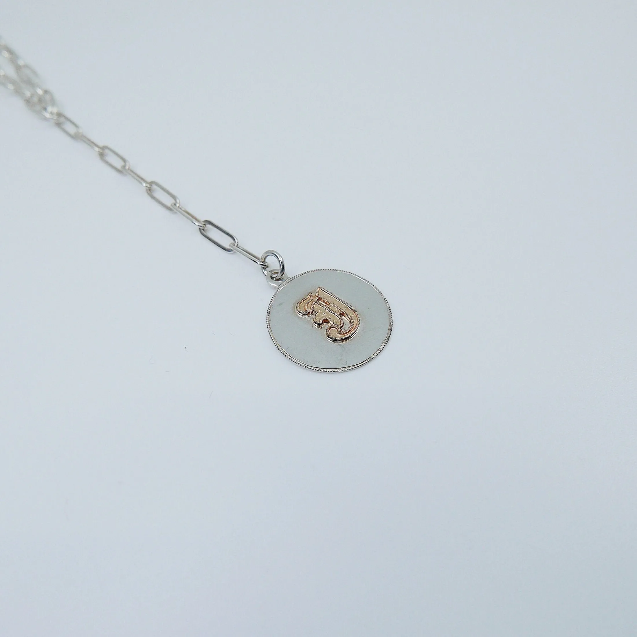 Letter Coin Chain Lariat Necklace