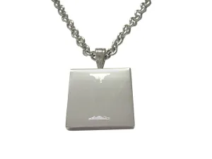 Letter I Etched Monogram Pendant Necklace