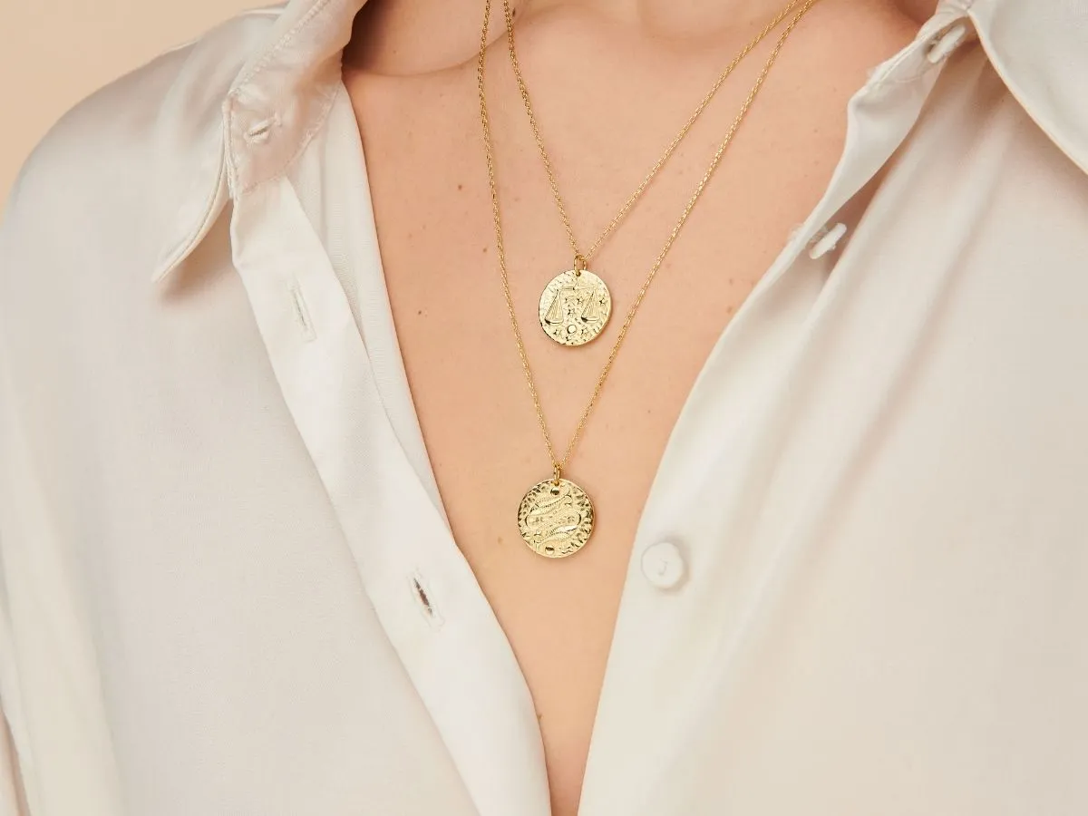 Libra Zodiac Coin Necklace