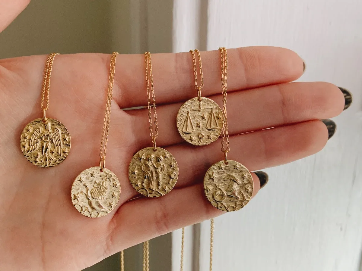 Libra Zodiac Coin Necklace