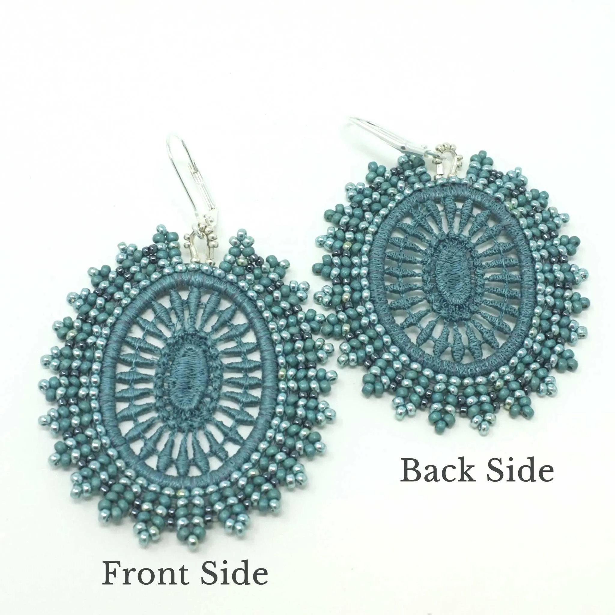 Light Teal Oval Drop Earrings